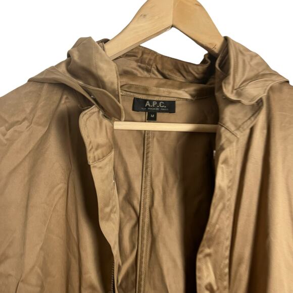 A.P.C. Camel Brown Anorak Hooded Jacket Size Medium - Picture 2 of 14